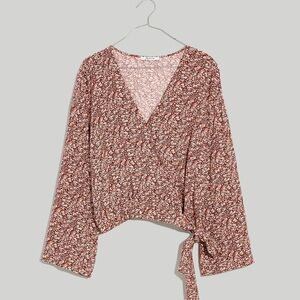 Madewell  Tie-Front Wrap Top in Cottage Garden. Size 2X